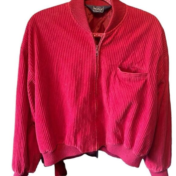 Woolrich Jackets & Blazers - 80's Woolrich cherry red corduroy bomber jacket large